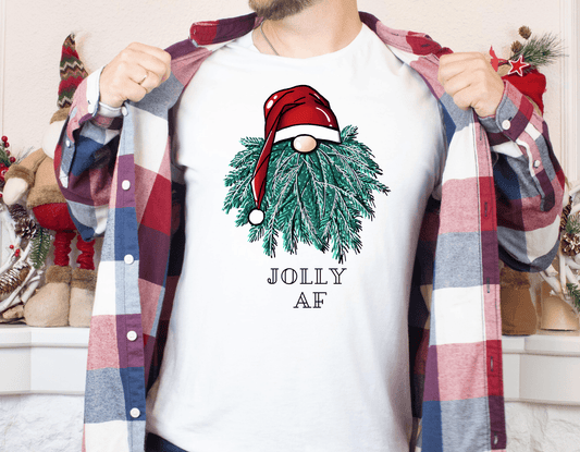 Funny tshirts! Celebrate The Holiday With This Christmas Jolly AF Unisex White T-shirt