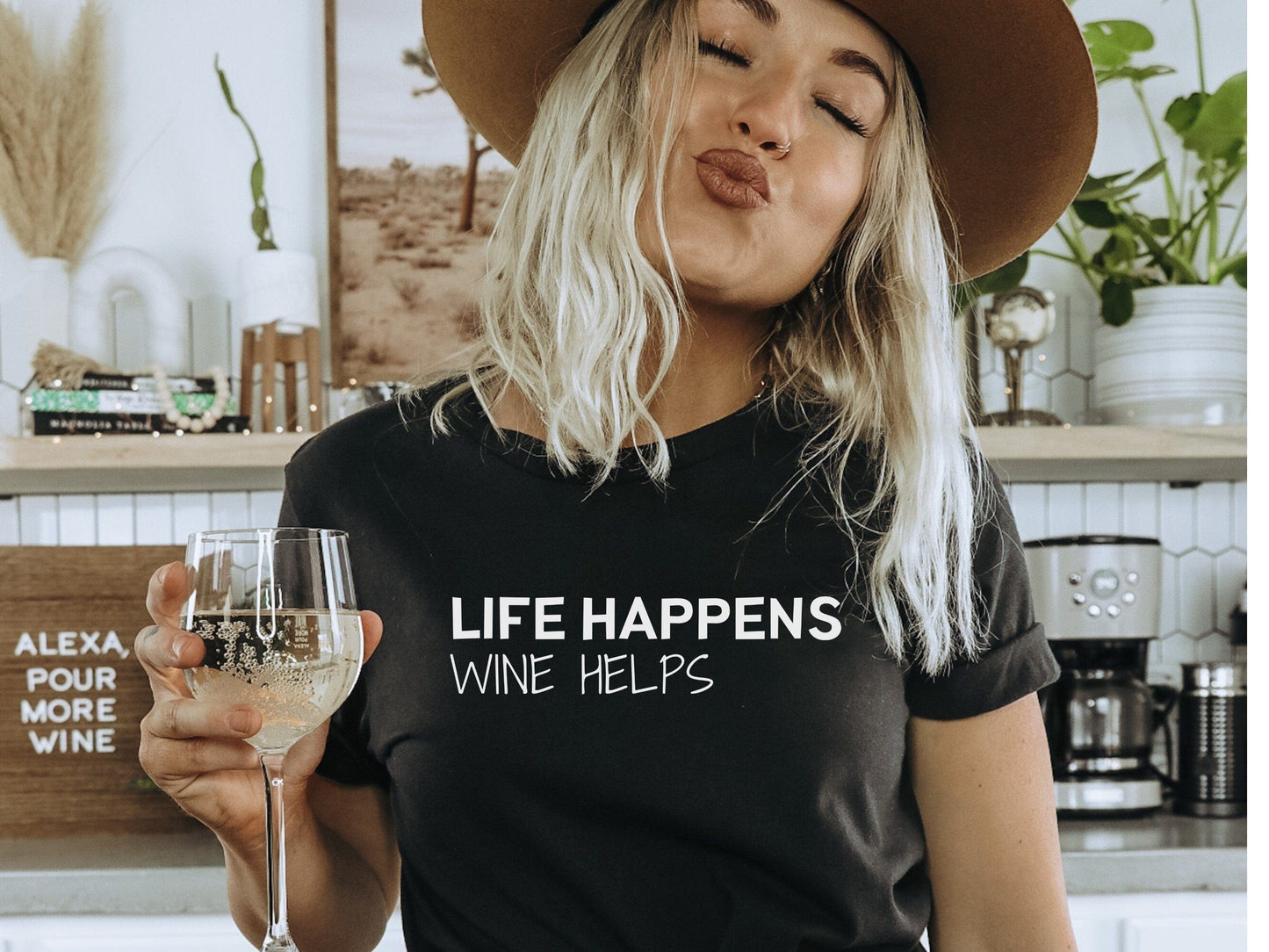 Life Happens Wine Helps, Funny T-Shirt, Funny tshirt for women, Funny T-Shirt for women, Funny Sarcastic Tee, Smartass shirt, Mom Shirts,